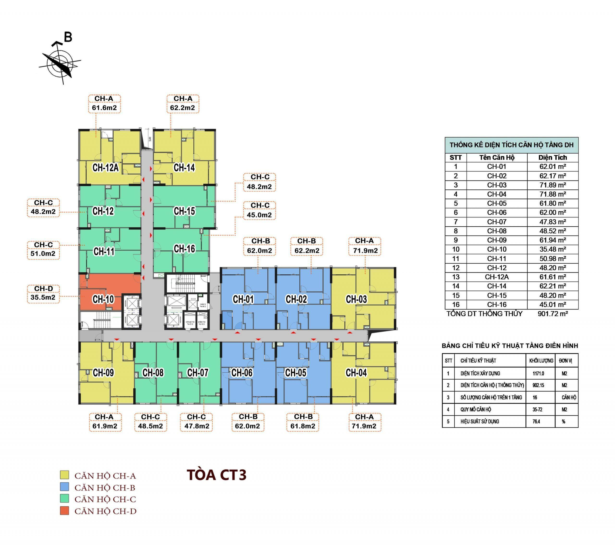 Mặt bằng toà CT3 Xuân Mai Tower Thanh Hoá