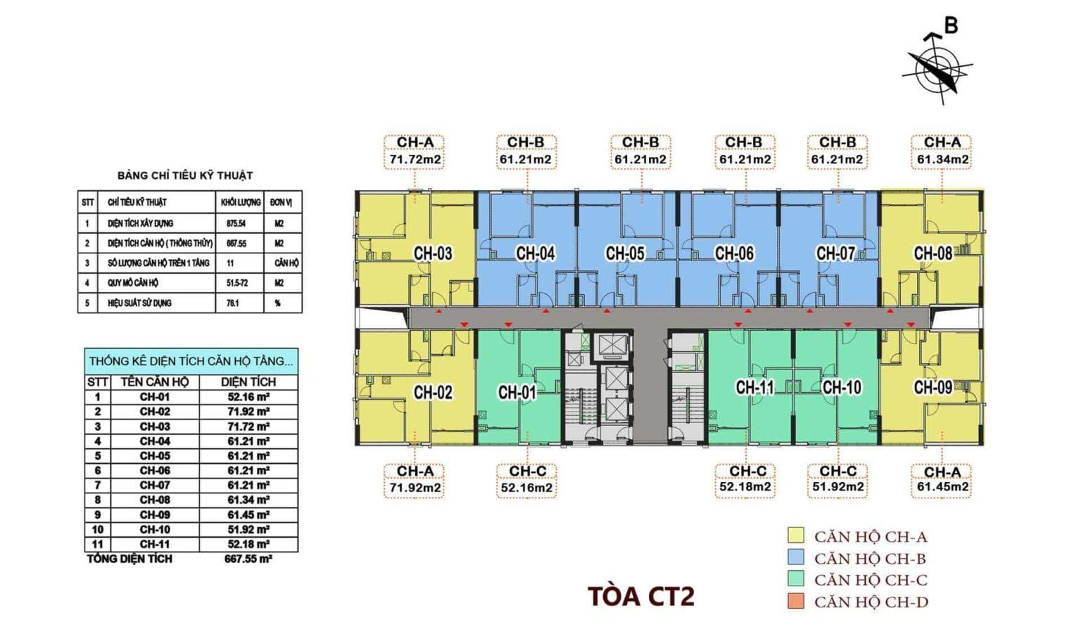 Mặt bằng toà CT2 Xuân Mai Tower Thanh Hoá