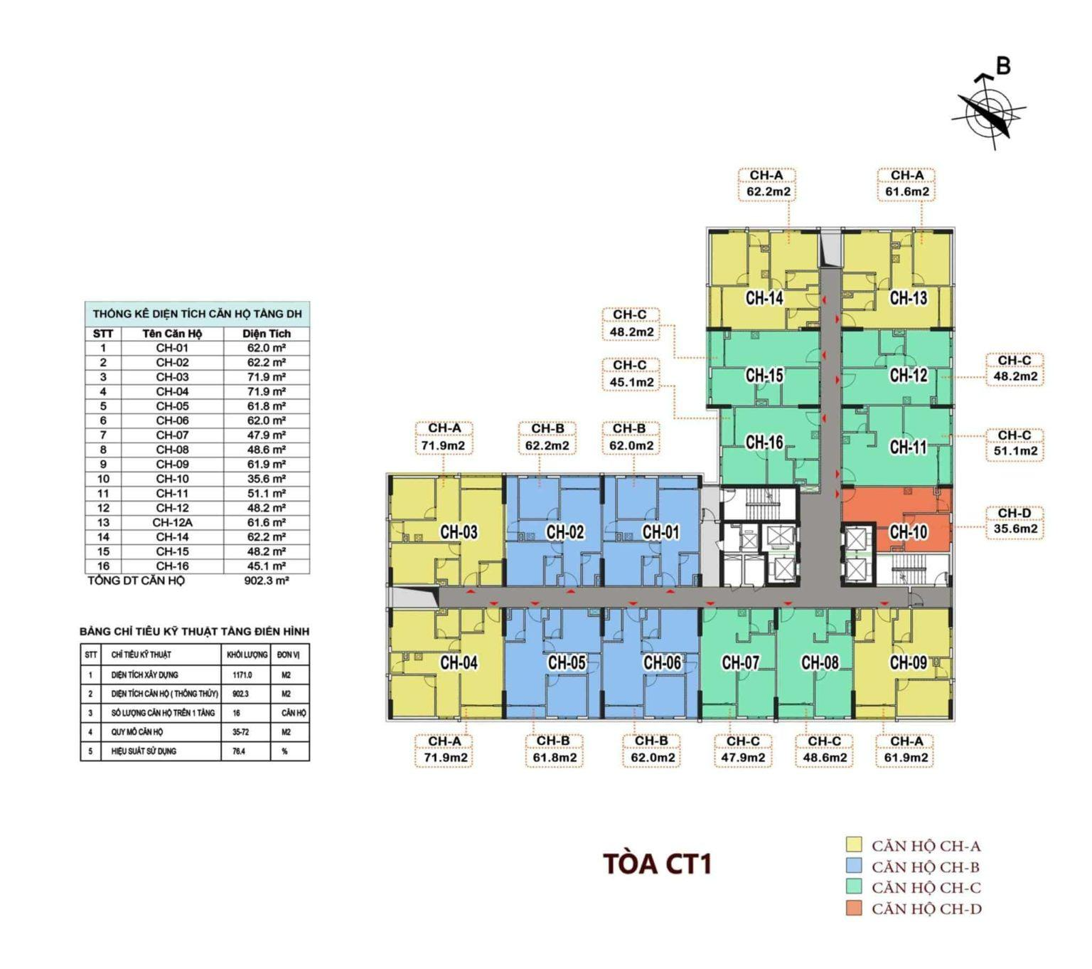 Mặt bằng toà CT1 Xuân Mai Tower Thanh Hoá